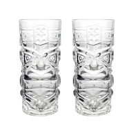Nouveau Design Tiki Style 410ml Cristal Sans Plomb Grimace Motif Verre À Bière Verre À Eau