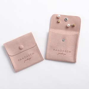PandaSew Custom logo Earrings Ring Necklace Microfiber Jewelry Gift Packaging Bag <b>Envelope</b> Jewellery Pouch - Product Image 5
