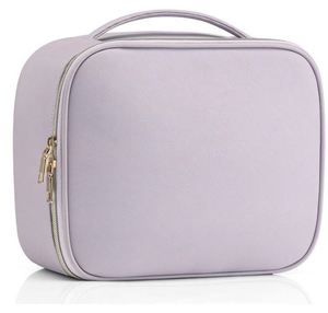 Muestra Gratuita de Bolsa de Maquillaje Personalizada de Piel Sintética, Bolsa de Almacenamiento Portátil para Artistas con Divisores Ajustables, Bolsa para Cosméticos - Product Image 1