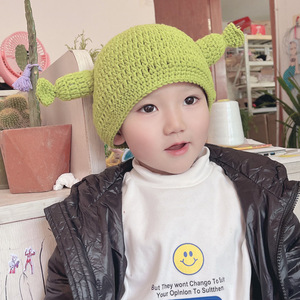 Chapeau tricoté drôle unisexe Balaclava Monster shrk laine d'hiver vert fête bonnet casquette femmes hommes chapeau fait à la main KHA017 - Product Image 3