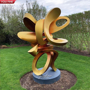 Outdoor aço inoxidável grande Tai Chi Bagua escultura metal Yin e Yang estátua - Product Image 3