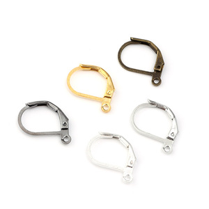 D Shaped French <b>Hook</b> Earrings Metal Plated For Earring Making Jewelry Findings Drop Shape 10 Pcs - Product Image 5