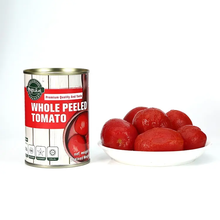 Tomates pelées entières en conserve de la meilleure qualité 800g fabriquées en Chine 12 unités par carton idéales pour la cuisson