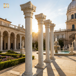 <span class=keywords><strong>Columnas</strong></span> <span class=keywords><strong>Griegas</strong></span> de Mármol Blanco Grandes Talladas a Mano, Pilares Clásicos Corintios para Decoración de Jardín Exterior y Villas - Product Image 1