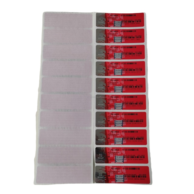 6 Month Guaranteed Global Online Activation COA Label PC License Key for Windows 10 Pro 25 Code Genuine OEM Computer Red Sticker