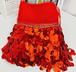 <span class=keywords><strong>Robe</strong></span> de danse latine à franges circulaires de 18 cm avec paillettes et dentelle hydrosoluble, accessoires vestimentaires - Product Image 4