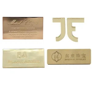 Placa de logotipo de metal y cobre, hardware grabado de perfume, diseño personalizado de alta calidad