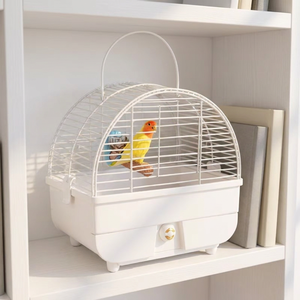 Jaula de Viaje de Lujo para Pájaros, Dorada y Electrochapada, Transportín Metálico Portátil para Loros, Decoración del Hogar, Venta al Por Mayor - Product Image 1