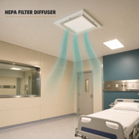 Boîtier de sortie d'air HEPA pour la ventilation d'air frais en salle blanche et les systèmes de filtration par conduits de plafond