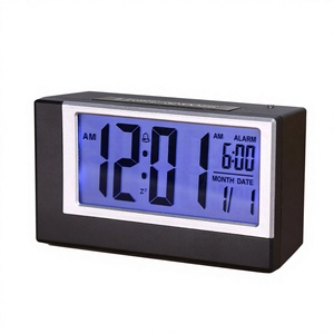 <span class=keywords><strong>Réveil</strong></span> numérique électronique rétro simple avec rétroéclairage, fonction snooze, calendrier et radio, optionnel pour chambre d'enfant, maison ou bureau - Product Image 1