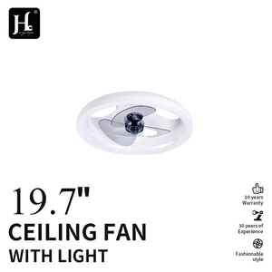 Ventilador de techo inteligente de 19.7 pulgadas con luz, 6 velocidades, 3 colores, control remoto, temporizador, para sala de estar y dormitorio, con ventilador y luz LED - Product Image 2