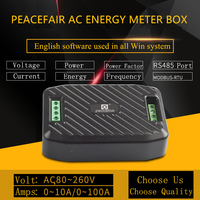 Medidor de Energía Monofásico CA Peacefair PZEM-016 220V 100A Voltímetro Vatímetro RS485 Modbus con CT de Núcleo Dividido y Medidor de kWh