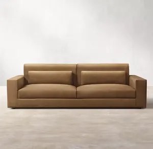 Sassanid Bộ Phòng Khách Sang Trọng Kiểu Mỹ Hiện Đại OEM Sofa Caramen Cháy Bằng Len Chéo