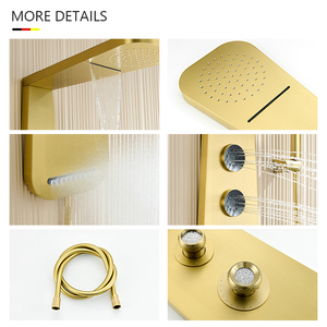 Colonne de <span class=keywords><strong>douche</strong></span> <span class=keywords><strong>en</strong></span> acier inoxydable étanche couleur or brossé avec robinet <span class=keywords><strong>en</strong></span> céramique, vente <span class=keywords><strong>en</strong></span> gros, Chine - Product Image 2