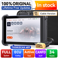 Herramienta de Diagnóstico Automotriz THINKSCAN 689 con Pantalla Táctil de 8 Pulgadas, Sistema Completo, 34 Servicios de Reinicio, Control Bidireccional y Codificación de ECU