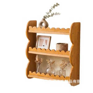 <b>Wall</b>-mounted Wooden Shelf Solid Wood Three-tier <b>Storage</b> Rack <b>Hanging</b> <b>Wall</b> Organizer For Home Decor - Product Image 5