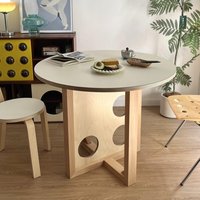 Table à manger en bois de bouleau multifonctionnelle de style minimaliste moderne pour 6 personnes, idéale pour les petits appartements, les cafés et les hôtels