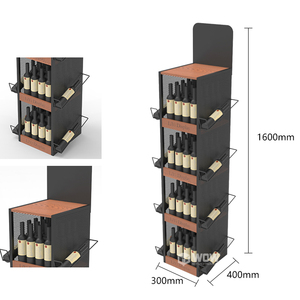 Exhibidor de Vino Metálico, Estante para Botellas de Licor, Exhibidor de Bebidas de Pie, Exhibidor para Supermercados, Promoción, Venta al por Menor, Uso en Tiendas - Product Image 4