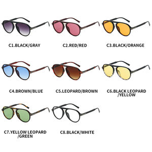 Lunettes de soleil aviateur double pont tendance 2026 pour hommes et femmes, <span class=keywords><strong>rétro</strong></span> avec rivets, verres dégradés bleus, protection UV, modèle pilote XY7116 - Product Image 5