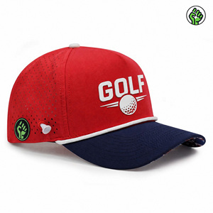 Cappellino da Golf Personalizzato con Logo, 5 Pannelli, Lettere 3D in Gomma, Porta Tee, Cordino Tricolore, Perforazioni Laser, Gorras da Baseball - Product Image 1