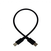 Câble Type-C double tête TPC 60W à charge rapide 0,3m noir