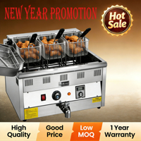Friteuse électrique professionnelle de cuisine commerciale 21L en acier inoxydable de comptoir à haute efficacité pour les frites