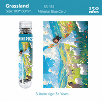 Puzzles en papier personnalisés en gros, 150 pièces, mini-bouteilles en plastique, animaux zèbres, jouets éducatifs, puzzles de poche portables