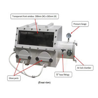 Caja de Guantes de Doble Cámara Labnova de Acero Inoxidable de Alta Resistencia con Bomba de Vacío Rotativa de Doble Etapa y Sistema de Purificación de Gases (H2O O2<1ppm)