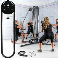 Appareil d'entraînement à la corde sans fin monté sur rack de musculation pour la force du haut du corps – Machine à corde de traction pour usage commercial et domestique