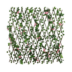 Pantalla de valla de enrejado de <span class=keywords><strong>Wilow</strong></span> en expansión con flores de hojas artificiales para Balcón de paisajismo de patio trasero - Product Image 4