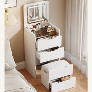 Moderno Set de <span class=keywords><strong>Tocador</strong></span> Europeo de Lujo con Espejo LED, Ahorro de Espacio, Mesa de Maquillaje Blanca con Almacenamiento y <span class=keywords><strong>Taburete</strong></span> <span class=keywords><strong>para</strong></span> Dormitorio y Baño - Product Image 6
