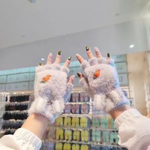 فتاة يابانية الشتاء قفازات نصف الوجه طالب لطيف أرنب راديش - Product Image 4