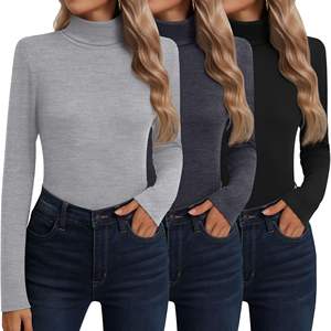 Paquete de 3 <span class=keywords><strong>Camisetas</strong></span> de Cuello Alto de Manga Larga para <span class=keywords><strong>Mujer</strong></span>, Ropa Interior Térmica, Capa Base, <span class=keywords><strong>Camisetas</strong></span> de Otoño e Invierno, Suéter - Product Image 5