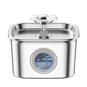 Fuente de agua para <span class=keywords><strong>gatos</strong></span> con ventana de nivel de agua Fuente ultra silenciosa de acero inoxidable para perros Dispensador de agua para mascotas Producto para <span class=keywords><strong>gatos</strong></span> - Product Image 1