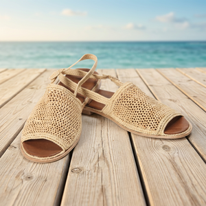 Raffia Flat Sandals Open Toe Breathable Summer Women Shoes Fashion Casual Cork Sole Solid Color - Product Image 4