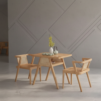 Ensemble table et chaises de balcon en bois massif, 1 table avec 2 chaises pour usage de loisirs