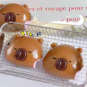 Creative 9cm TPR <b>Squishy</b> Toy New Capybara Head-Shape Stress Relief Squeeze Gift for Kids and Adults Relaxing Time - Product Image 4