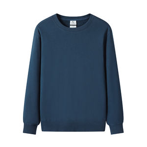 Sweat-shirt tricoté unisexe surdimensionné à col rond, 100 % coton 300 GSM, avec logo personnalisé, couleur unie, coupe décontractée, idéal pour l'automne, pour homme - Product Image 5