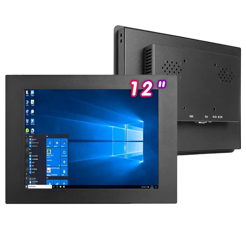 ZHIXIANDA Incorporato 12 Pollici TFT 1024*768 LCD Schermo Quadrato display a Muro Montatura VESA Metallo Industriale touch screen Monitor