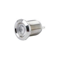 Luz de tablero piloto con indicador de Metal, lámpara LED de 22mm, Terminal de tornillo, 12V, cabeza cromada