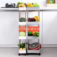 Offre Spéciale ménage panier de rangement organisateur cuisine utilitaire support de support amovible en plastique support de rangement avec roues
