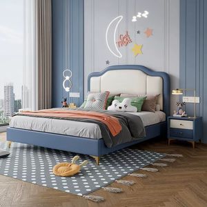 2025 venta al por mayor cama para niños cama de diseño Simple moderno para niños cómodos muebles de dormitorio de cuero conjunto en dormitorio de niños - Product Image 2