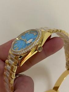 Montre pour femme de luxe personnalisée avec cadran en diamant et montre mécanique pour homme de luxe personnalisée de marque haut de gamme - Product Image 3