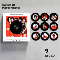 Lecteur CD NFC personnalisé TWICE avec aimant pour réfrigérateur |   Aimant rotatif style vinyle, 9 disques de musique DIY, veilleuse décorative K-pop, faible MOQ