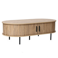Table basse modulaire extensible en bambou style ferme avec rangement, design pliable pour salon - Meuble éco-responsable