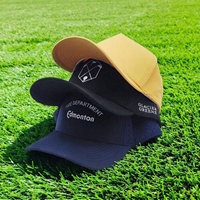 Casquette de golf classique personnalisée pour homme, 5 panneaux, en polyester imperméable, perforations découpées au laser, patch PVC, casquette de sport, casquette de baseball