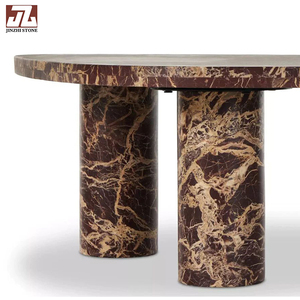 Customized Modern Brown Natural Stone <strong>Marble</strong> <strong>Table</strong> Top Unique Combination <strong>Coffee</strong> <strong>Table</strong> <strong>Set</strong> for Living Room - Product Image 4