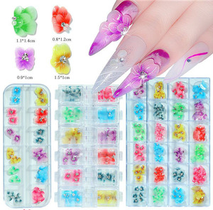 Adornos para <span class=keywords><strong>manicura</strong></span>, adornos para uñas <span class=keywords><strong>con</strong></span> diamantes de imitación, <span class=keywords><strong>flores</strong></span> en relieve, decoración artística, 5D - Product Image 4