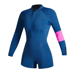 Long Sleeve Printed Surf Swimsuit Women Shorty Neoprene 2Mm Swimming Womens Springsuit Wetsuit