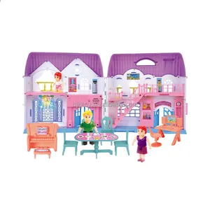 Presente de Natal 3d Diy House Puzzle Assembly Modelo Toy Creative Play House Diy Doll House Miniature Móveis Com Música Light